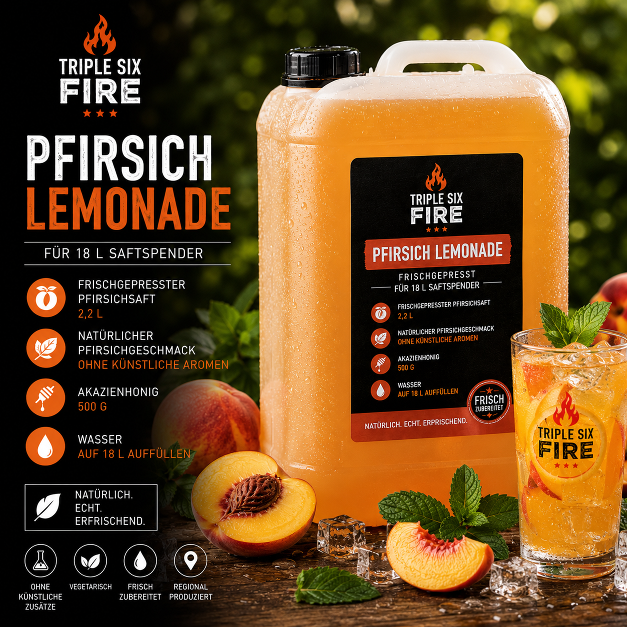 Triple Six Fire – Pfirsich Lemonade Fruchtbasis